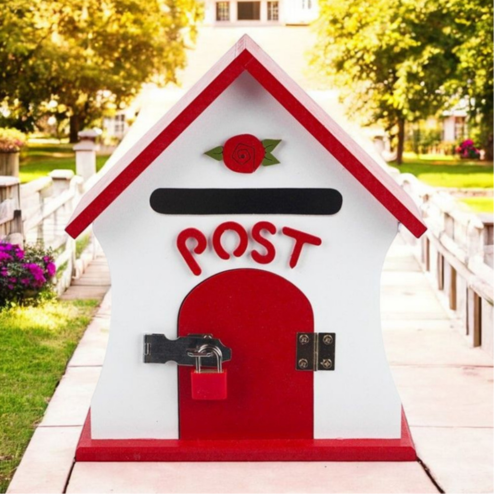 우체통 우편함 포스트박스 느린 우채통 전원주택 우편수취함 벽걸이 예쁜 빨간 - 상품 이미지