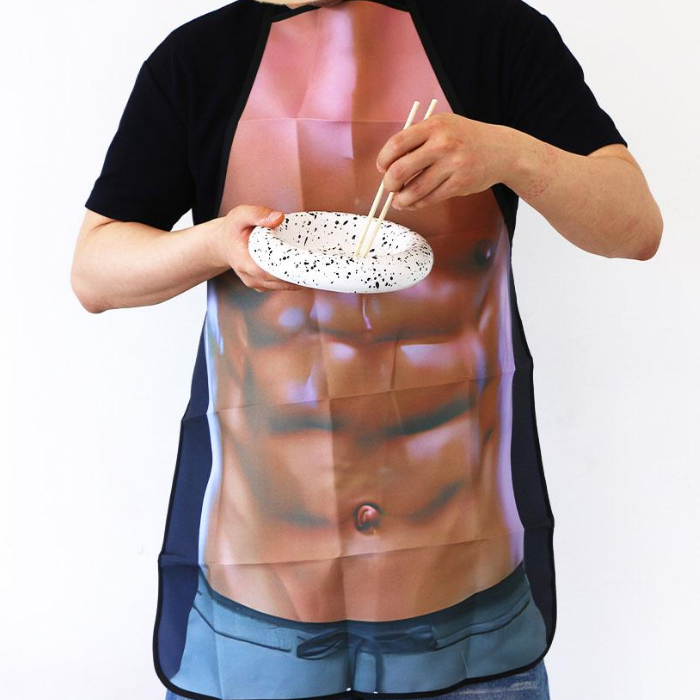 남성몸짱앞치마 근육프린트 복근앞치마 - 상품 이미지