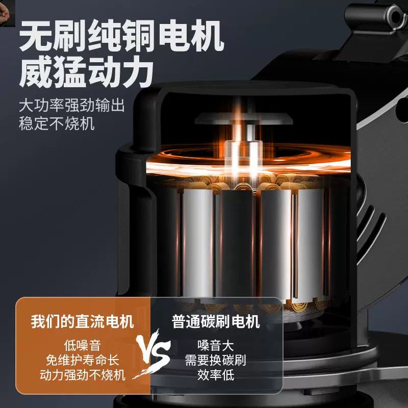 브러시리스 잔디깎기 풀 구리 충전식 무선 모터 접이식 제초기 전동 예초기 기본형 12V 단전 충전 - 상세 이미지 3