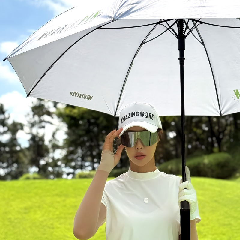 웨스트스타일 대형 UV 자외선차단 자동 경량 골프우산 양산 UPF50+ - 메인 이미지