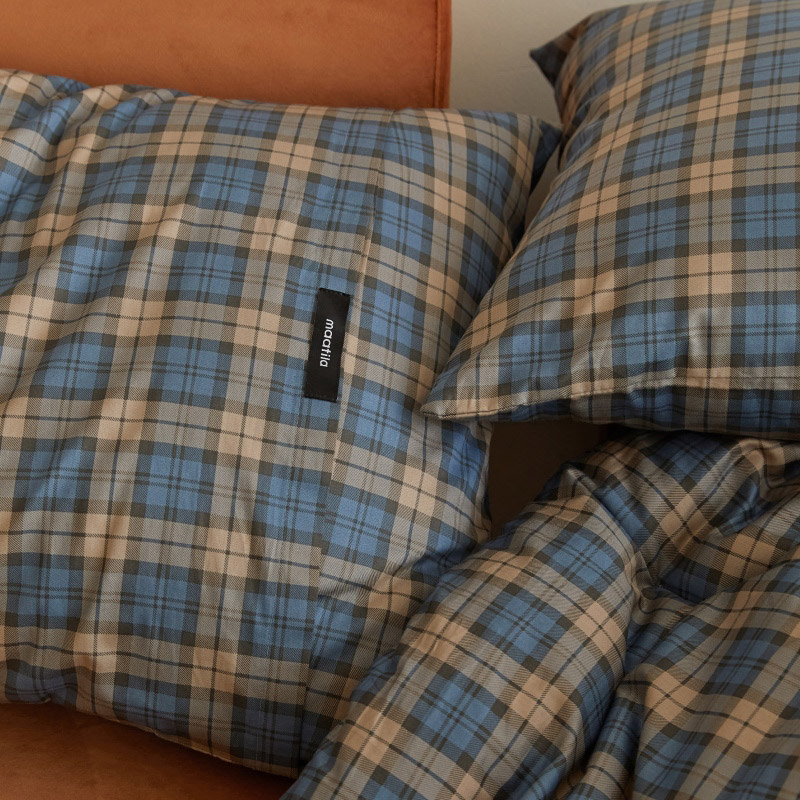 마틸라 노튼클래식 순면 체크 항균 옥수수솜 차렵 이불 베개세트 SS