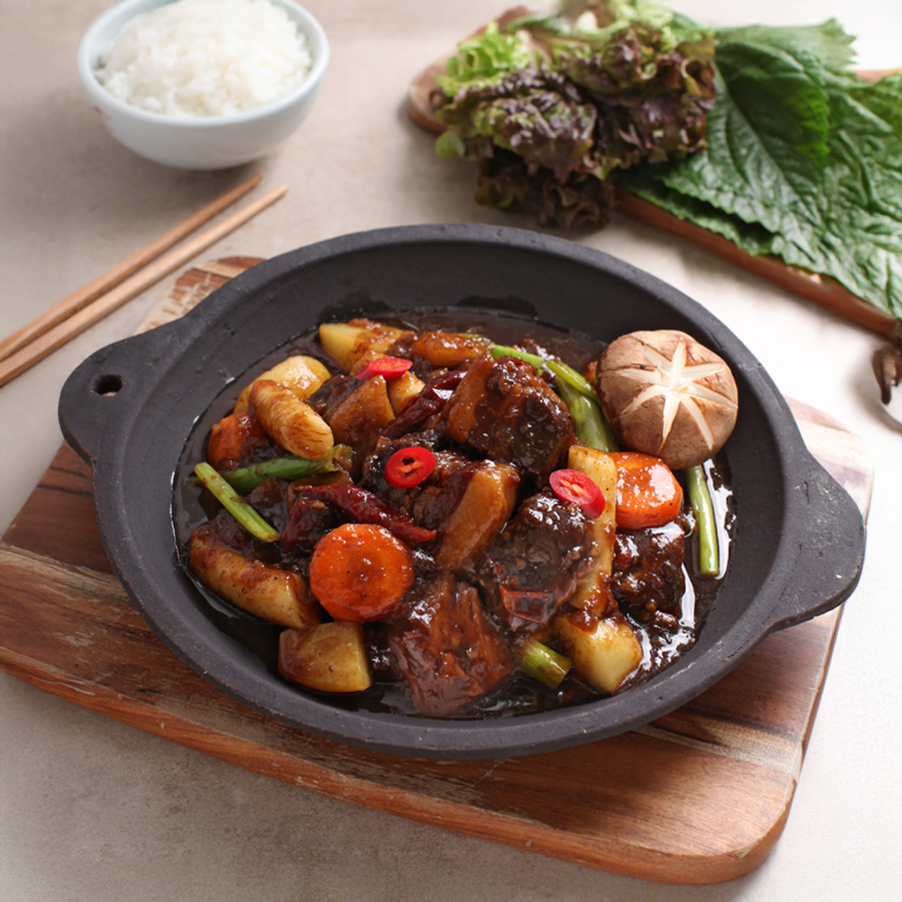 제철밥상 30년 맛집 한돈 돼지 갈비찜 순살 500g 3팩 - 상세 이미지 2