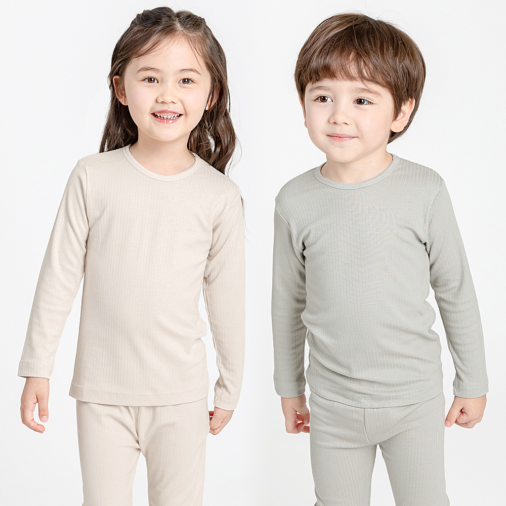 모달 골지 긴팔 실내복 가을 겨울 아기 아동 내복