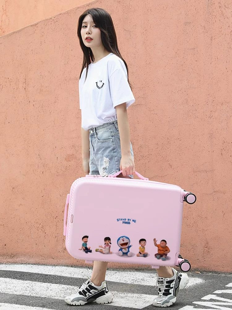 도라에몽 캐리어 기내용 여행 가방 트롤리 케이스 비행기 공항 패션 체크인 하드 수하물 스카이블루 동행 20inch - 상세 이미지 3