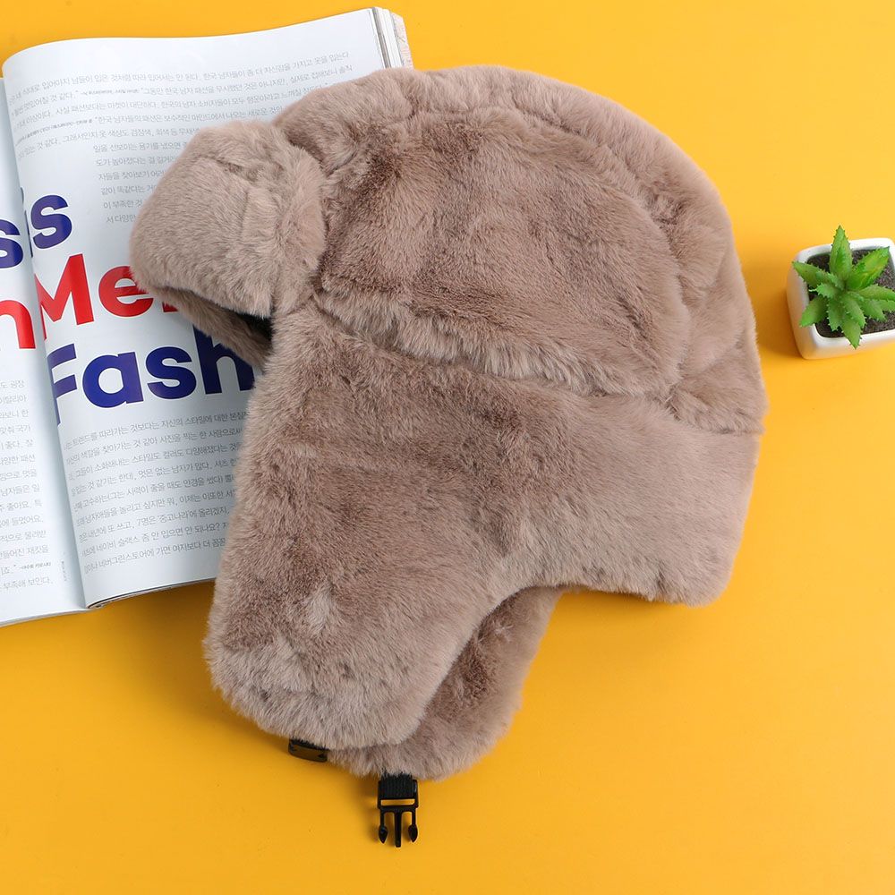 트루퍼햇 귀달이 풍성한 브라운 군밤모자 방한 - 상품 이미지