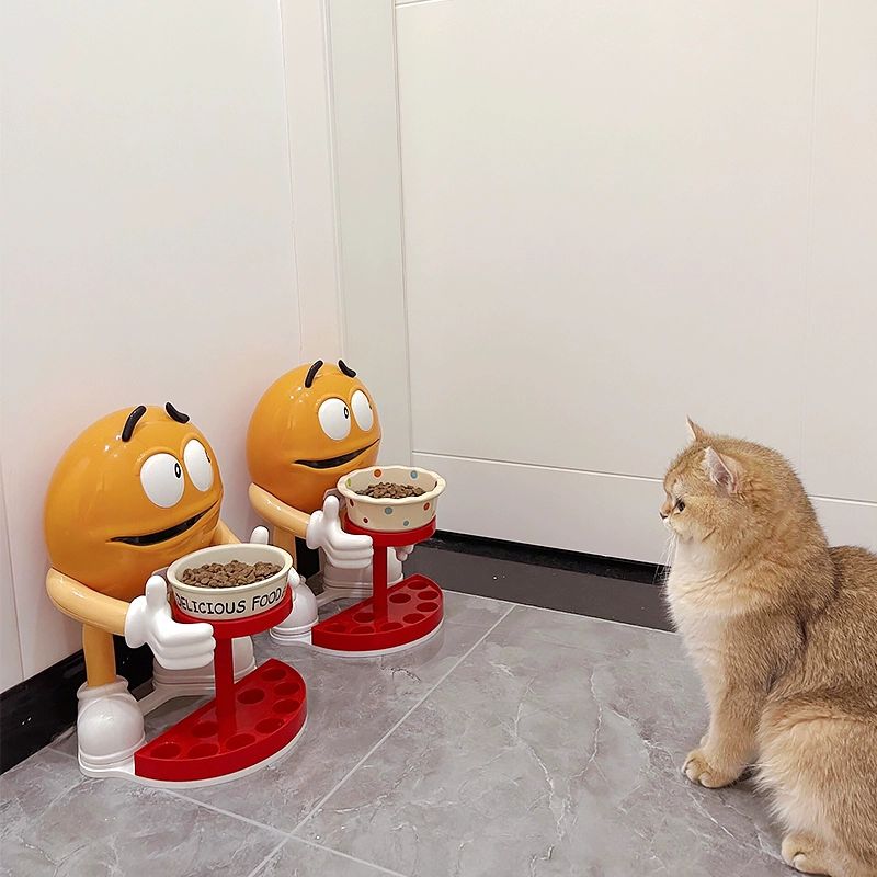 강아지밥 그릇 고양이 물그릇 도자기 식탁 애견 사료 MM콩 고양이 그릇 스탠드 그릇 제외 - 상품 이미지