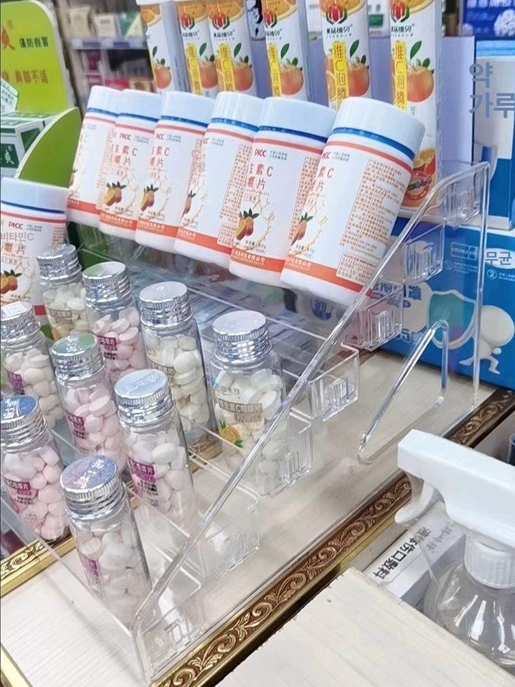 투명 아크릴 매대 칸막이 약국 약품 진열대 5층 내부 너비 좁은 3.7cm 적합 - 상세 이미지 3