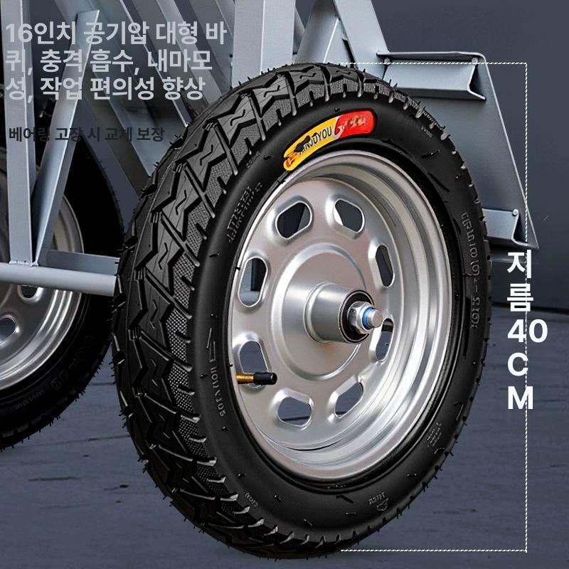 산업용 이륜카트 손수레 휴대용 운반카 밀바 2륜 핸드카 대차 1.3m 이중강판 삼각 450.0kg - 상세 이미지 5