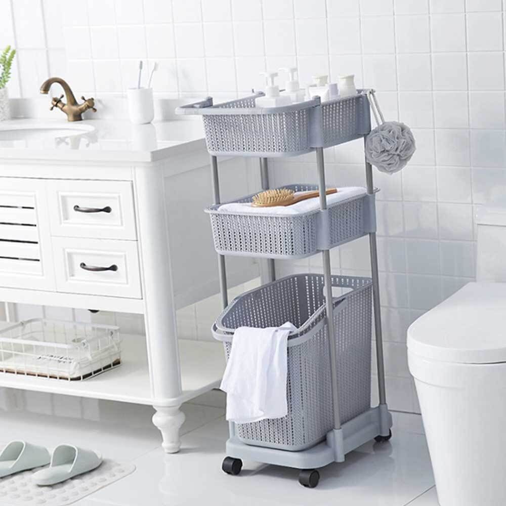 캐리어 이동식 소품정리용 3단 캐리어 그레이 - 상품 이미지