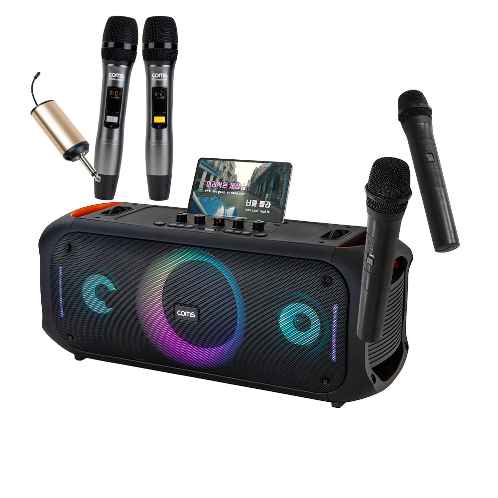 이동식 앰프 블루투스 업소용 버스킹 스피커+마이크 COM808PBS5