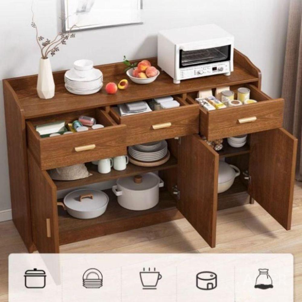 카페 반납대 원목 수납장 셀프바 종이 퇴식대 테이블 수거대 80cm 65x40cm 브라운 - 상세 이미지 3