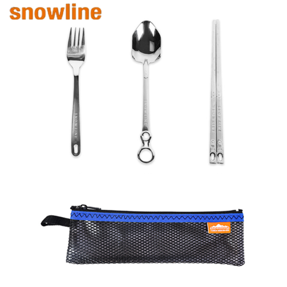 스노우라인 3종 수저세트 캠핑 백패킹 스테인레스 수저 2번 세트