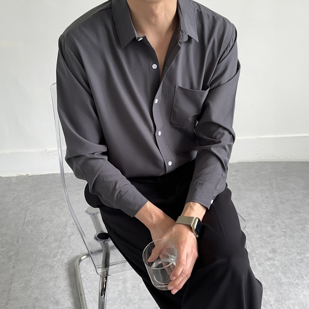 남자 셔츠 빅사이즈 링클프리 실크 정장 남방 남자 와이셔츠