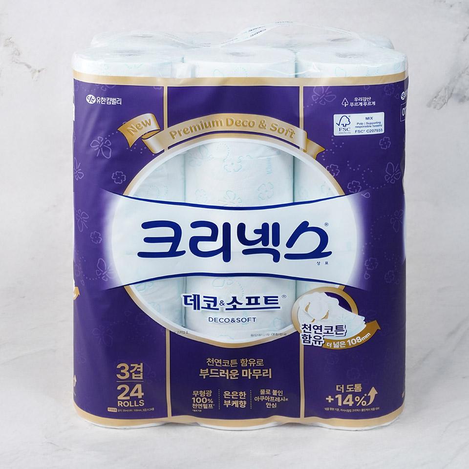 메가마트 크리넥스 데코앤소프트 3겹 화장지  35mx24롤