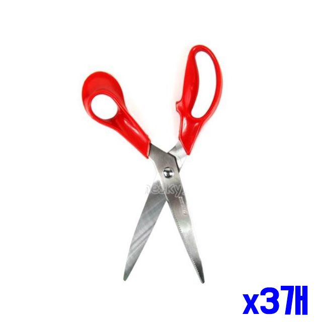 부엌 주방용가위 레드 x3개 다목적가위 가위 주방가위 - 상품 이미지