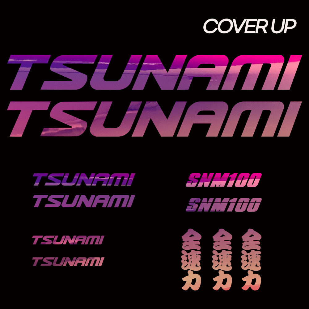 쓰나미 SNM 100 픽시 자전거 데칼 커버업 스티커 세트 TSUNAMI COVER-UP SET (전속력 스티커 3ea 포함) - 메인 이미지
