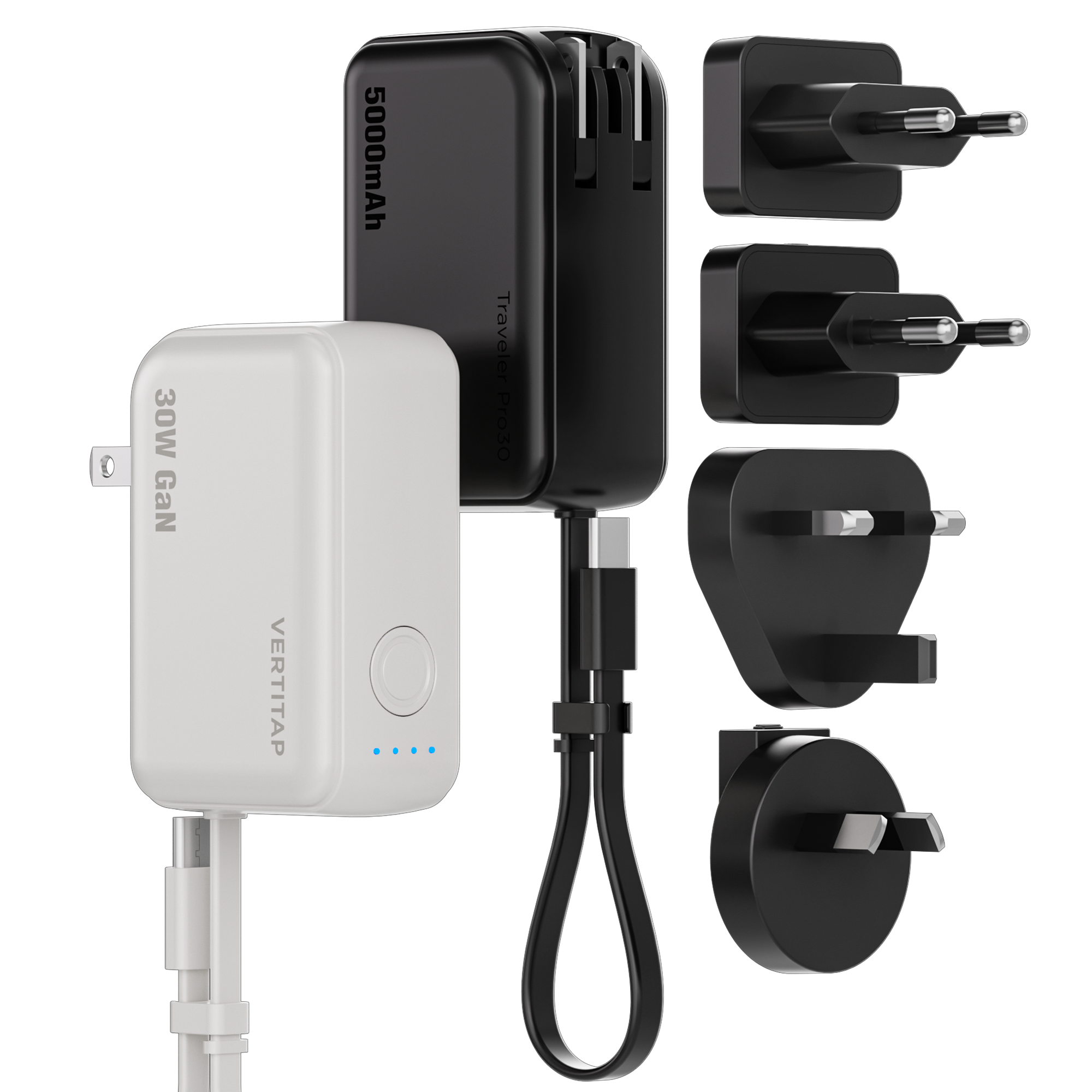 버티탭 트레블러 프로 30W 멀티 어댑터 보조배터리 해외 여행용 멀티탭 usb 전기 콘센트