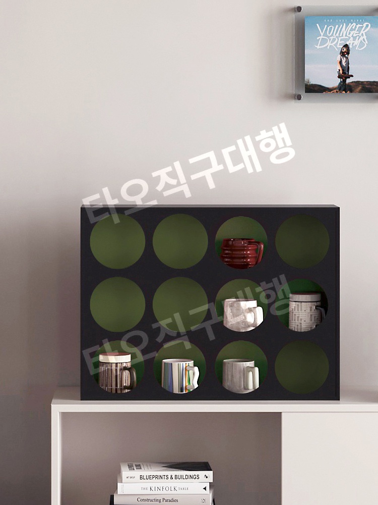 컵진열장 컵보드 보관함 찻장 수납장 선반 머그컵 진열대 커피장 찬장 주방 장식장 - 상세 이미지 3