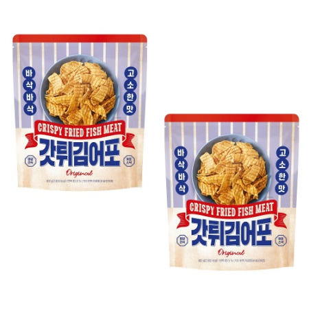 [자체제작]갓 튀김 어포 400g x 2개  간편한 맛있는 영양간식 술안주 파티 캠핑 선물