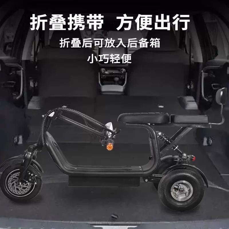 세발 전기 자전거 역삼륜 렌탈 애견 어르신 배달 삼륜 블랙 36V 12A 방지기 60리+도난 - 상세 이미지 4