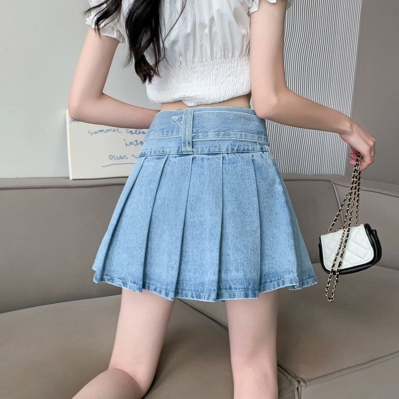 데님스커트 청치마 미니스커트 여성 데이트룩 블루 S - 상세 이미지 3