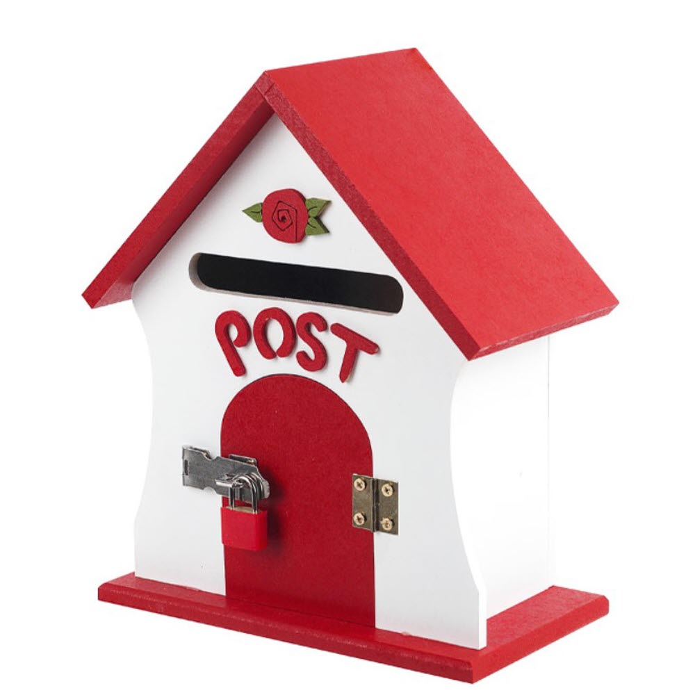 우체통 우편함 포스트박스 느린 우채통 전원주택 우편수취함 벽걸이 예쁜 빨간 - 상세 이미지 3