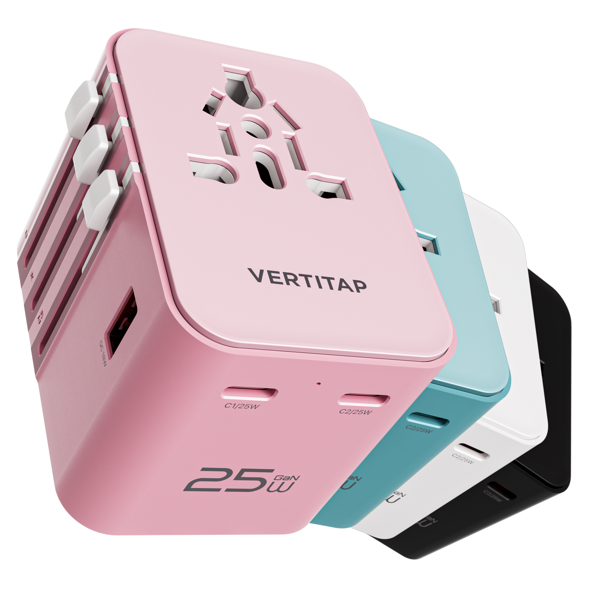 버티탭 트레블러 에어 25W 멀티 어댑터 해외 전세계 여행용 멀티탭 usb 콘센트 플러그