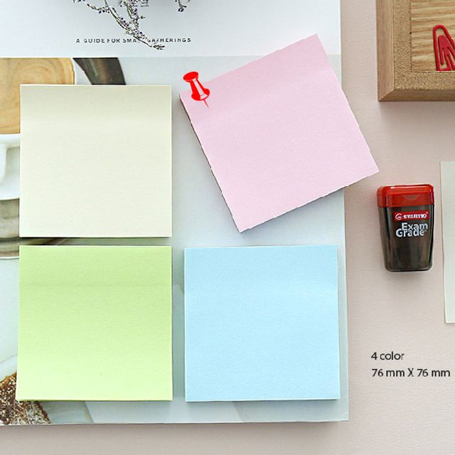 재생지 스티키노트 핑크 프린텍 포스트잇 76x76mm 10 - 상품 이미지