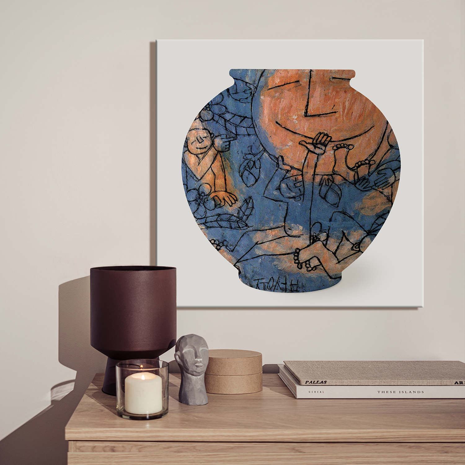 골든클로버클럽 캔버스액자 달항아리 풍수그림 80x80 거실인테리어 현관그림 대형액자 컬렉션