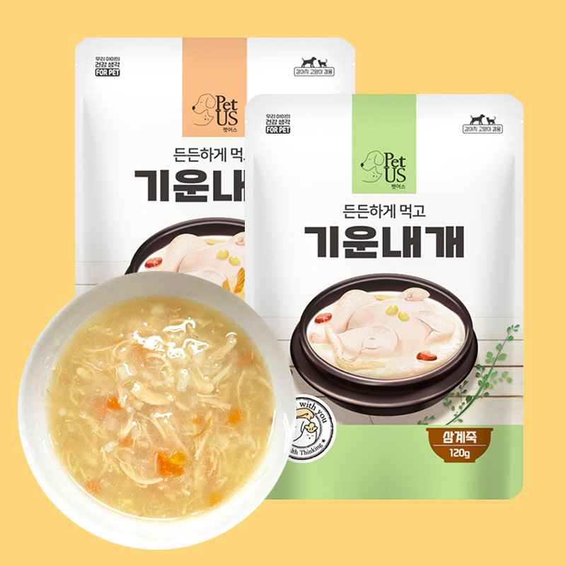 펫어스 강아지죽 강아지삼계탕 유동식 캔 애견통조림 습식 삼계죽 간식 120g 제품 이미지
