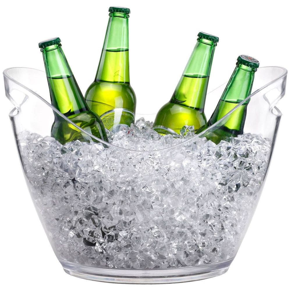 아이스버킷 얼음통 맥주 아이스버켓 샴페인 와인버킷 와인바스켓 와인칠링 술얼음통 와인얼음통 투명 5L 5개 포함 얼음 집게 포함 - 상세 이미지 3