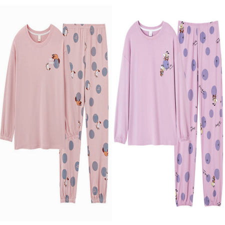 신용쇼핑몰협력사 여성 홈웨어 잠옷 상하세트 통기성 봄가을 겨울 편안한 파자마