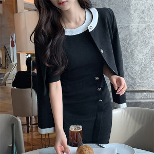 [자체제작] (국내제작)(MADE셋업가능하객룩격식룩) H라인 반팔 미니 ... 착용 후기 | 사이즈/핏 총정리 - 상품 이미지 1