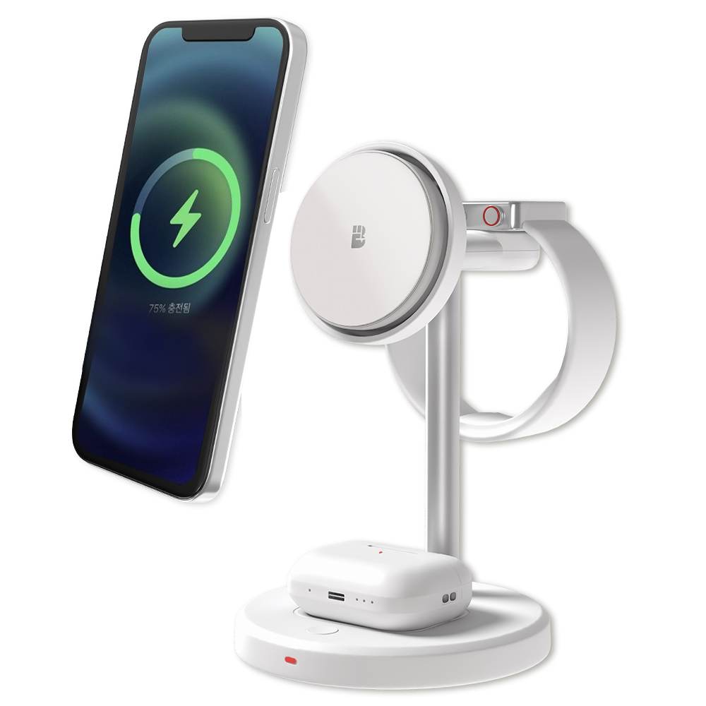 저온 충전 아이폰 맥세이프 충전기 거치대 애플워치 3in1 고속 무선 충전기 에어팟