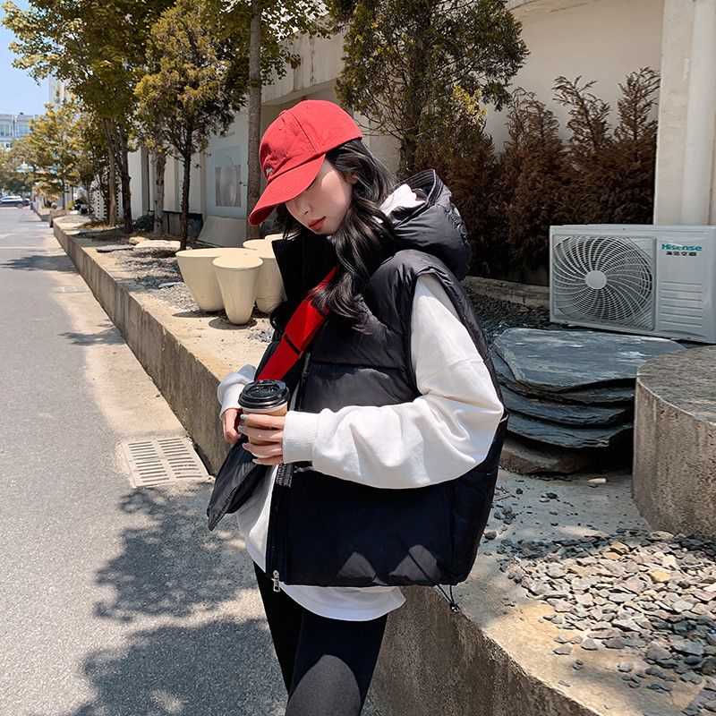 여성 경량 패딩 조끼 가을 다용도 코튼 베스트 캐주얼 데일리 아웃도어 스타일 착용감 좋은 조끼 짧은 디자인 모던한 트렌디한 - 상세 이미지 4