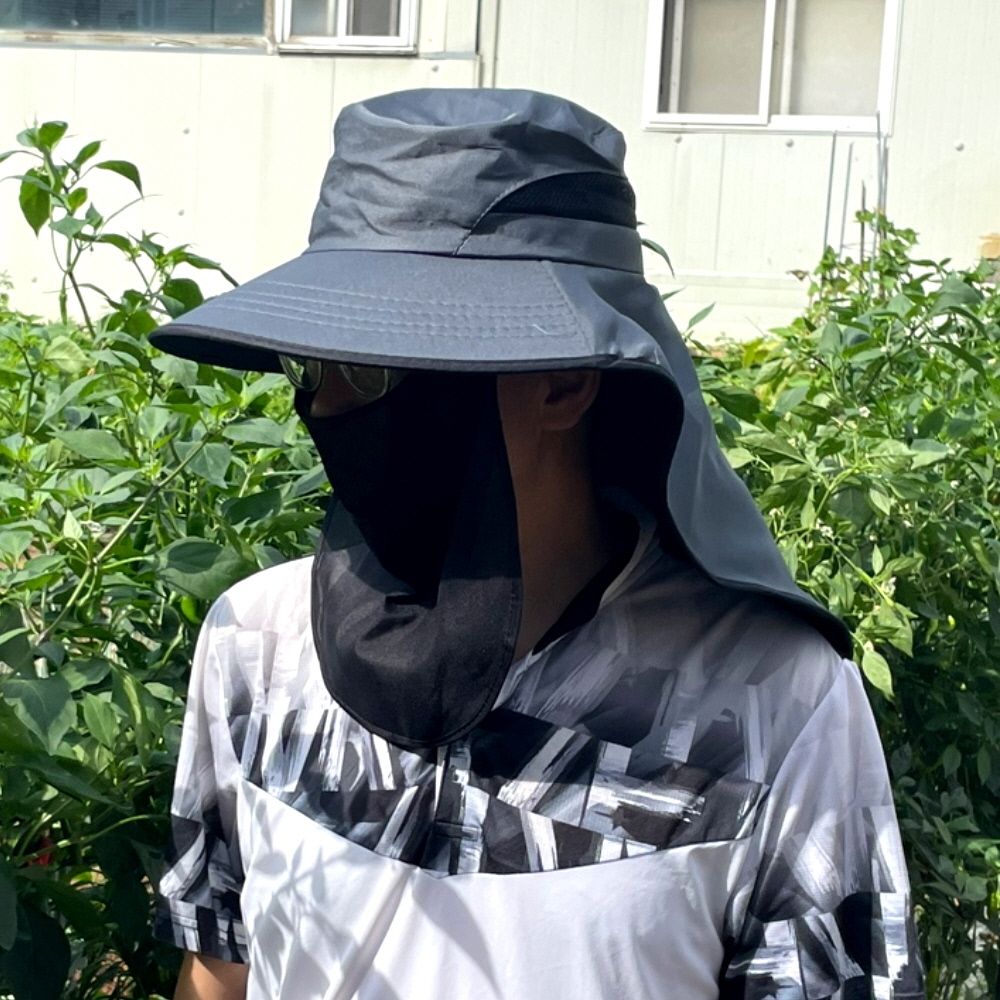 얼굴 창넓은모자 농사모자 모자 뒷목 뒷목가리개모자