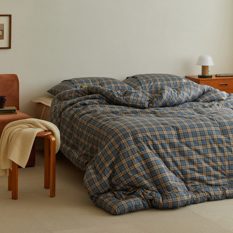 마틸라 노튼클래식 순면 체크 항균 옥수수솜 차렵 이불 베개세트 SS