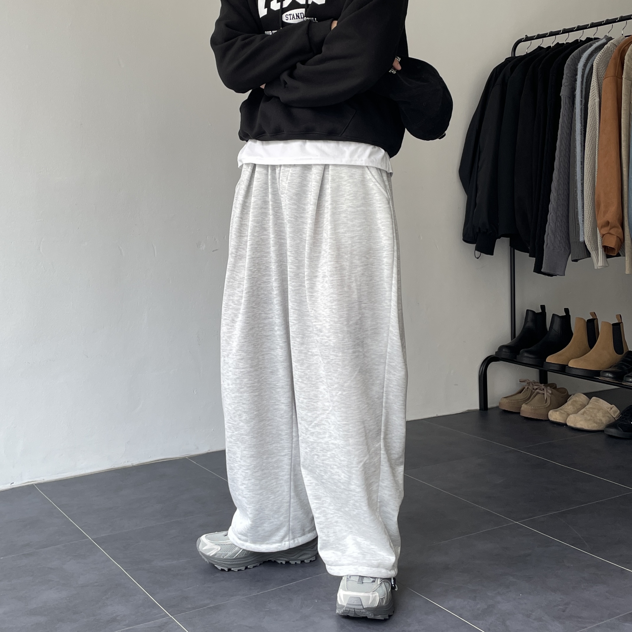 1+1 남자와이드팬츠 스웻팬츠 남자편한바지 - 상세 이미지 5