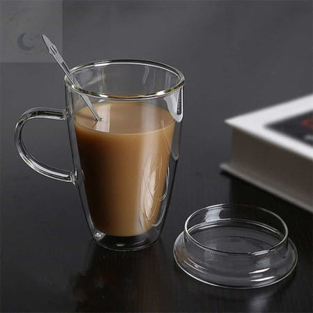 Lunamay 이중유리 바오 뚜껑 유리컵 300ml