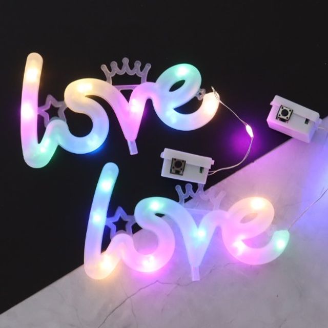 LED 쁘띠 레터링 러브LOVE(무지개색) 이십개입x1봉 - 상품 이미지