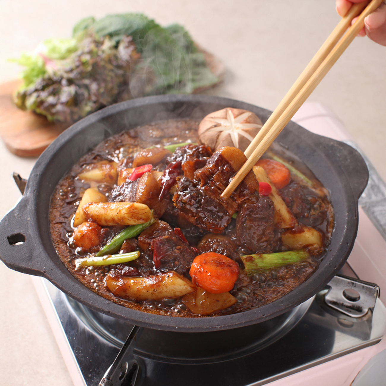 제철밥상 30년 맛집 한돈 돼지 갈비찜 순살 500g 3팩 - 상세 이미지 3