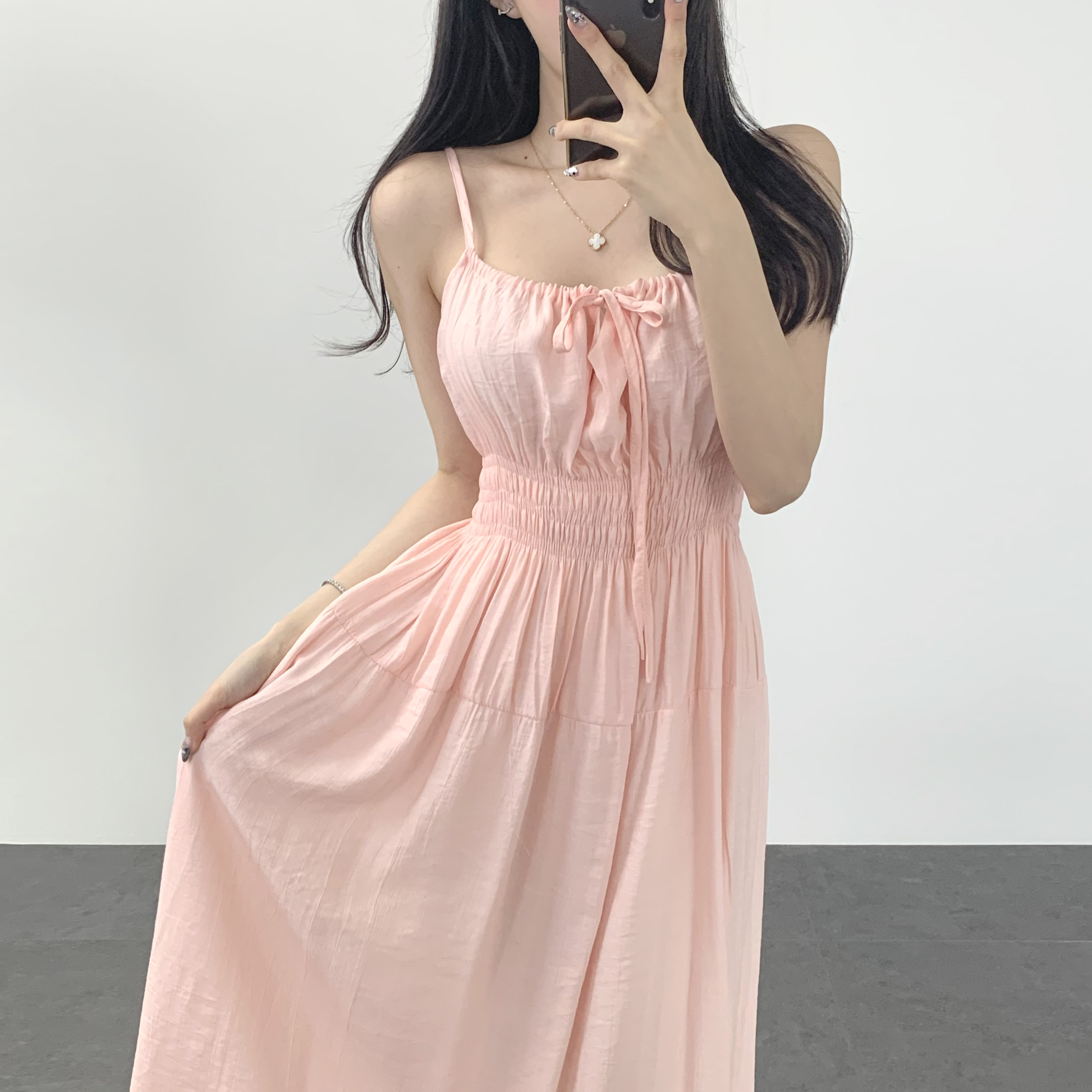 냉장고 스모크 원피스 뷔스티에원피스 - 상세 이미지 5