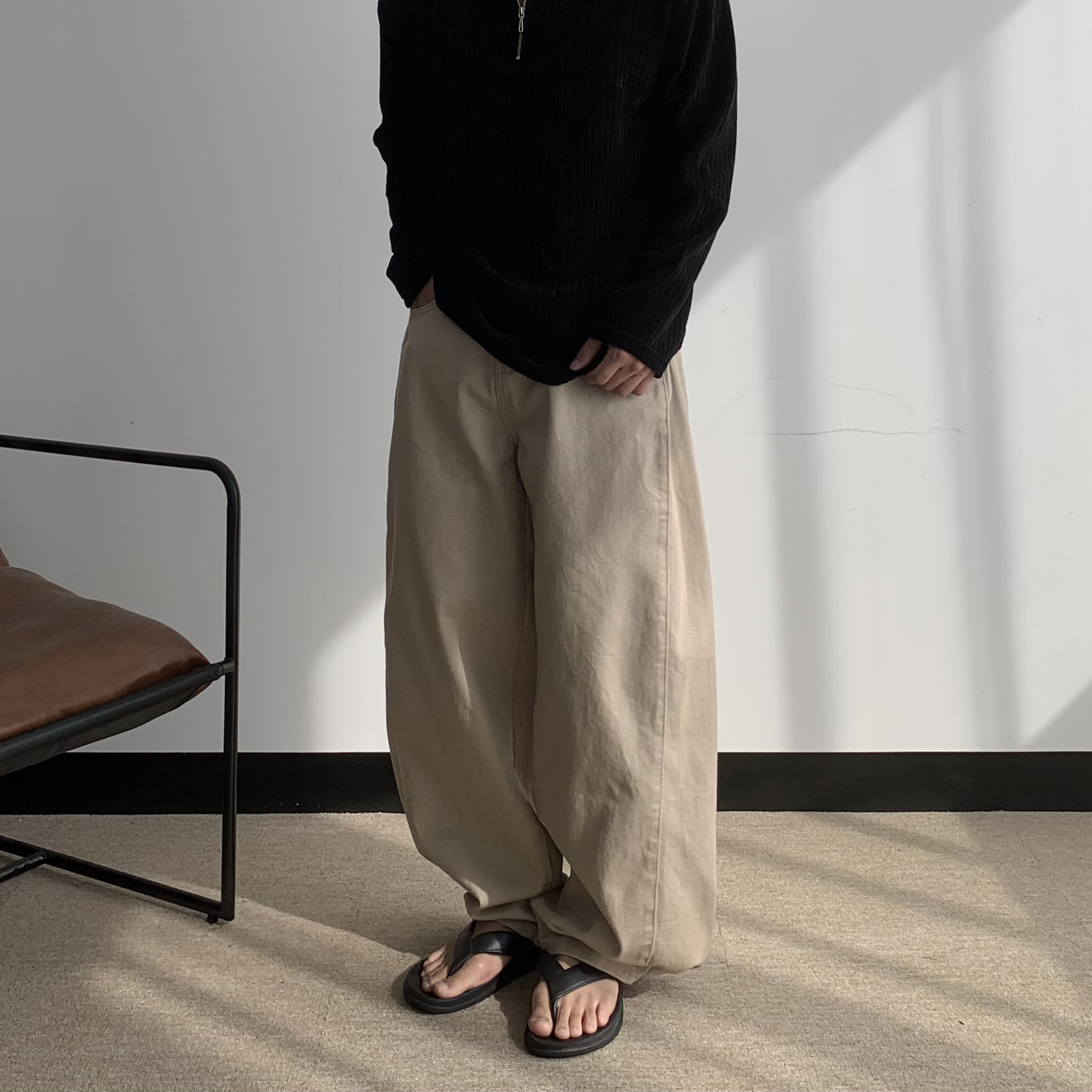 치노팬츠 벌룬팬츠 테이퍼드핏 남자통바지 구르카팬츠 통넓은바지 - 상세 이미지 4
