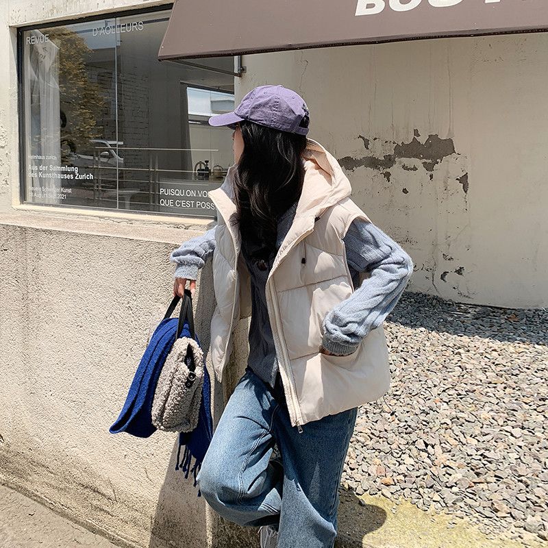 여성 경량 패딩 조끼 가을 다용도 코튼 베스트 캐주얼 데일리 아웃도어 스타일 착용감 좋은 조끼 짧은 디자인 모던한 트렌디한 - 상세 이미지 2