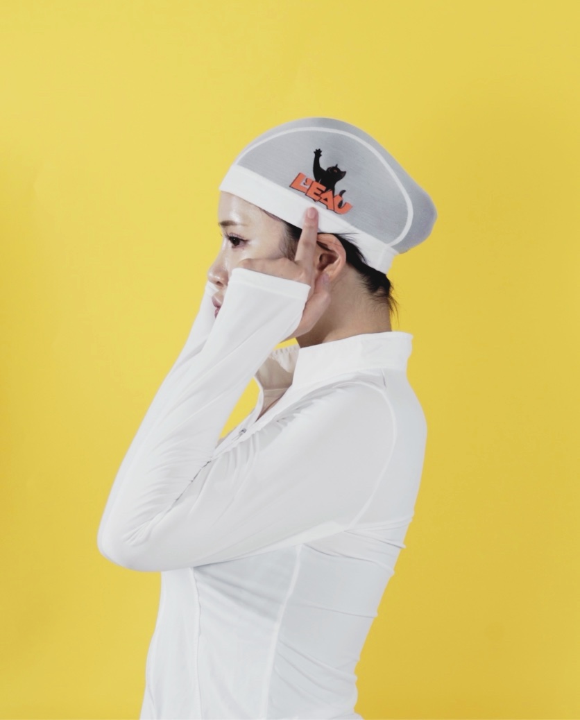 얼굴깜찍이를 위한 로 검은고양이 귀요미 메쉬수모 - 상세 이미지 5