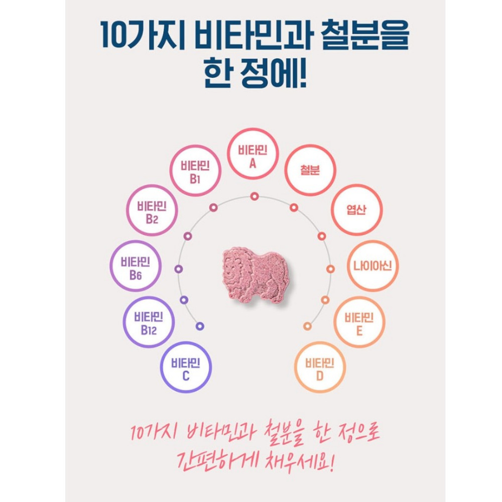 닥터브라이언 멀티비타민 철분 츄어블 데이팩올인원 임신중기 부스터샷 키즈 90정, 1개 - 상세 이미지 5