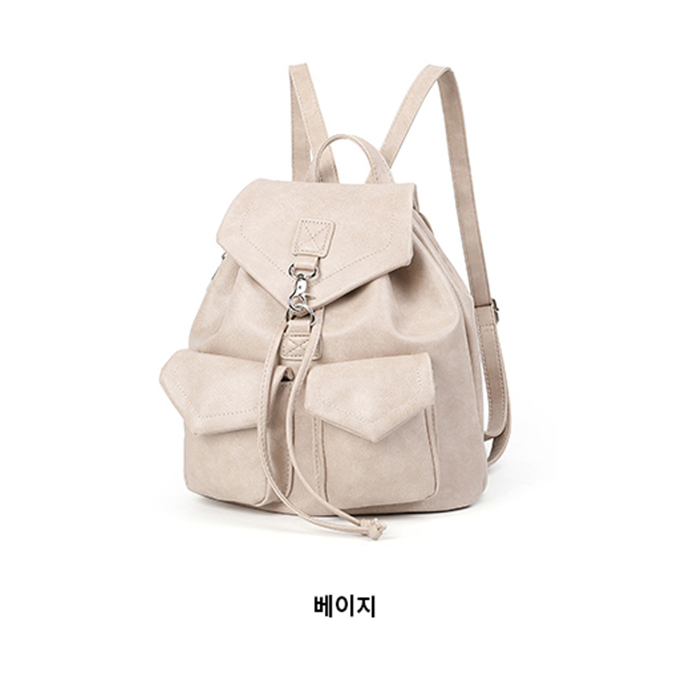 아담한 레더 미니 조리 백팩 여대생 직장인 엄마 나들이 외출 여행 미디움 작은 백팩 가방 - 상세 이미지 5