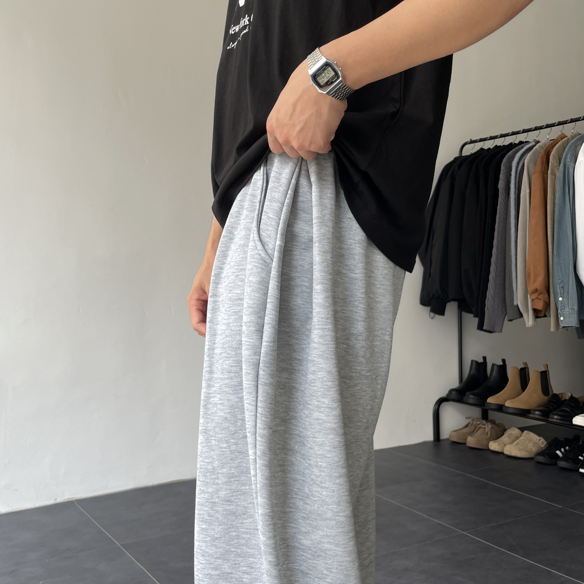 1+1 남자와이드팬츠 스웻팬츠 남자편한바지 - 상세 이미지 2