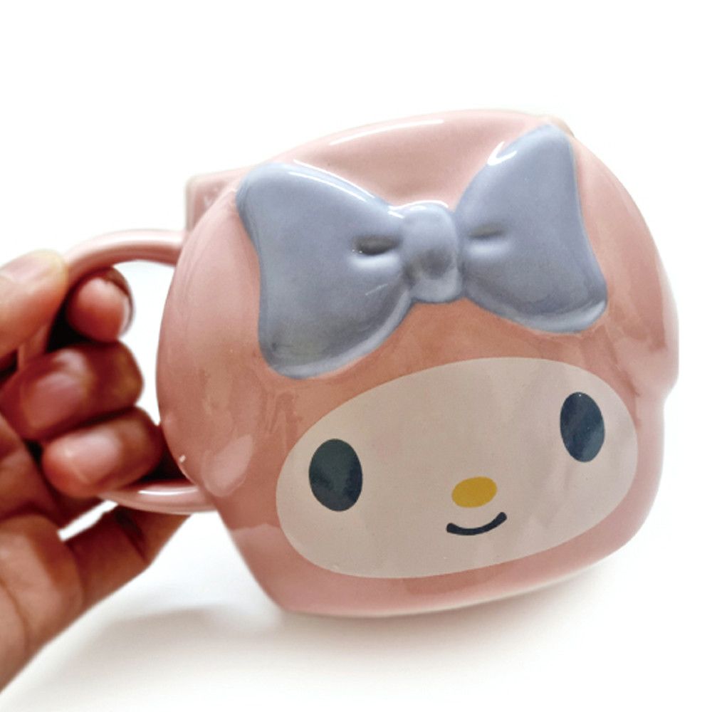 머그컵 마이멜로디 도기 입체 예쁜머그컵 390ml - 상품 이미지