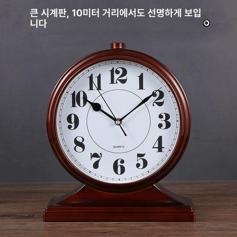 레트로 탁상시계 가정용 앤틱 탁상 앤티크 알람시계 아날로그시계 아날로그탁상시계 플립탁상시계 카페 브라운 로마 - 상세 이미지 2